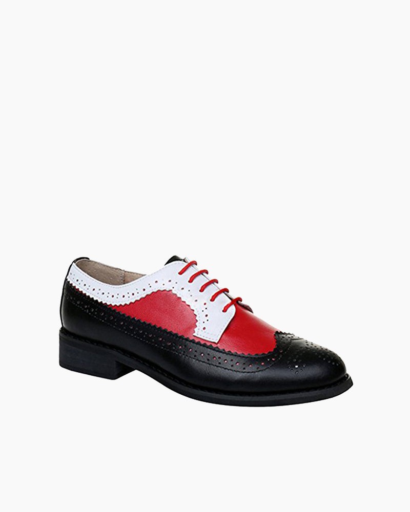 Classical Leather Wing-up Brogues Flat Lace-up Oxford Shoes