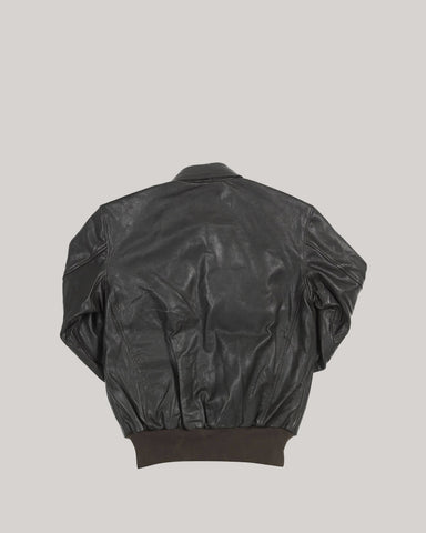 Men's Sculpted Textured Leather Flight Jacket