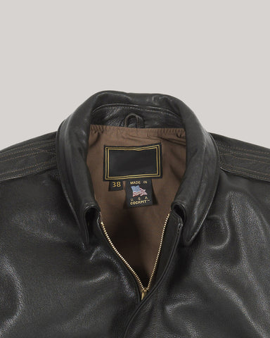 Men's Sculpted Textured Leather Flight Jacket