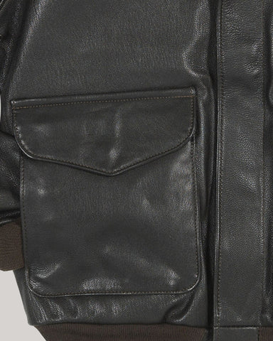 Men's Sculpted Textured Leather Flight Jacket