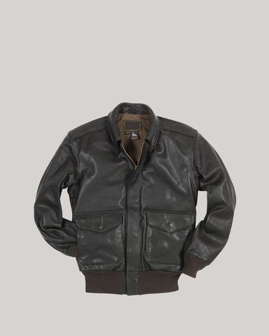 Men's Sculpted Textured Leather Flight Jacket