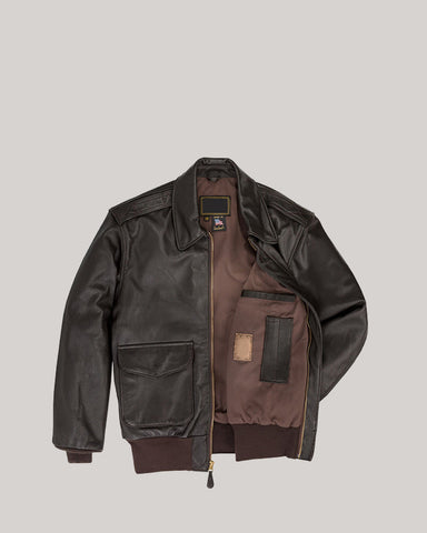 Men's Sculpted Textured Leather Flight Jacket