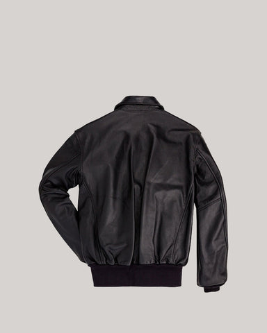 Men's Sculpted Textured Leather Flight Jacket