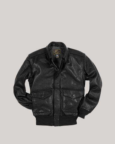 Men's Sculpted Textured Leather Flight Jacket