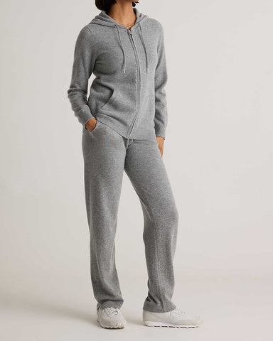 100% Cashmere Full-Zip Cardigan Hoodie