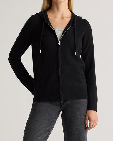 100% Cashmere Full-Zip Cardigan Hoodie