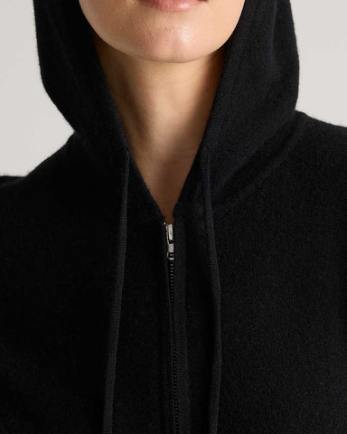 100% Cashmere Full-Zip Cardigan Hoodie