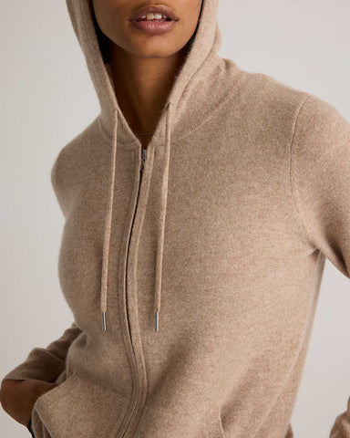 100% Cashmere Full-Zip Cardigan Hoodie