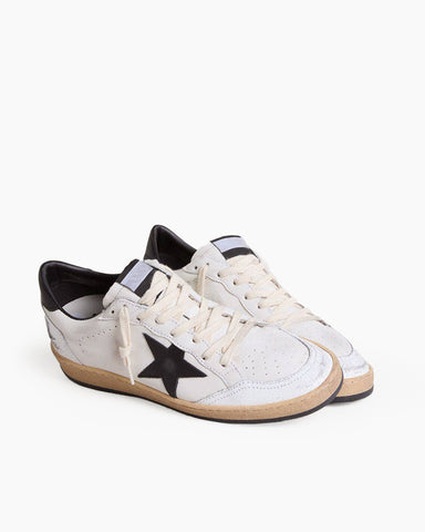 White Leather Sneakers with Star and Heel Tab