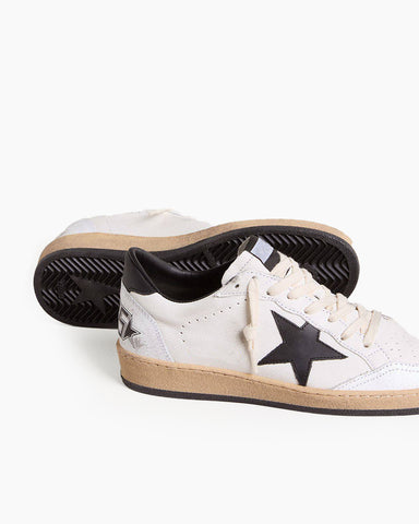 White Leather Sneakers with Star and Heel Tab