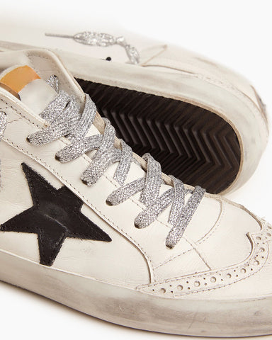 Mid Sneakers with Laminated Heel Tab and Glitter Laces