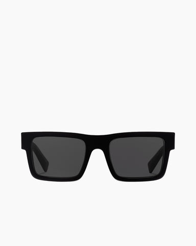 Men's Black Rectangular Frame Sunglasses