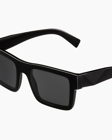 Men's Black Rectangular Frame Sunglasses