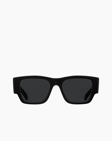 Men's Black Geometric Temples Sunglasses