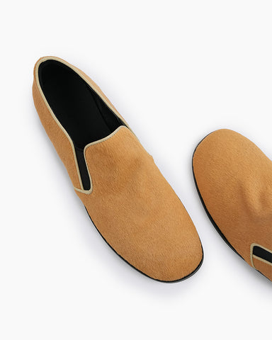 Calf Hair Real Fur Flat Loafers