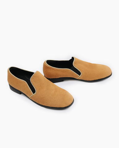 Calf Hair Real Fur Flat Loafers