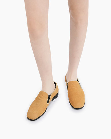 Calf Hair Real Fur Flat Loafers