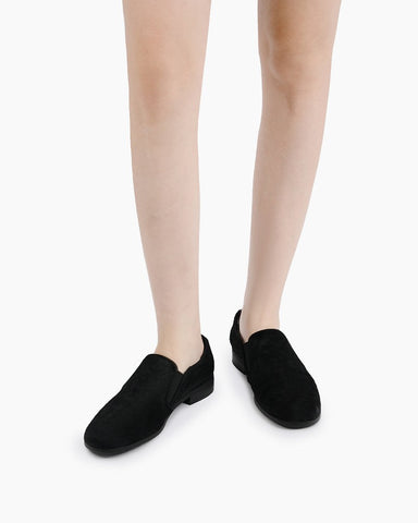 Calf Hair Real Fur Flat Loafers