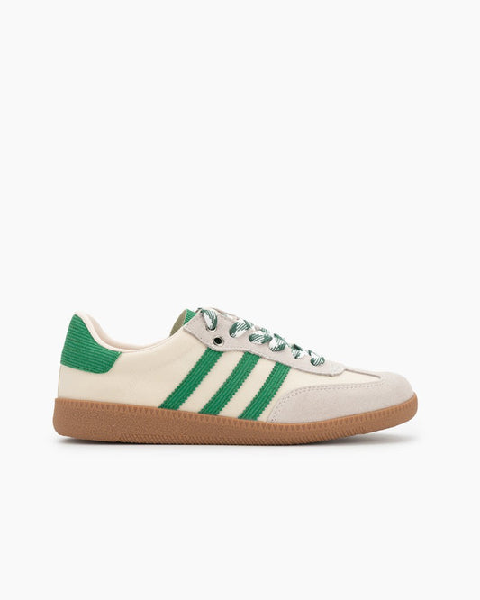 (Clean Up - US 11) Green and White Suede Leather Flat Sneakers