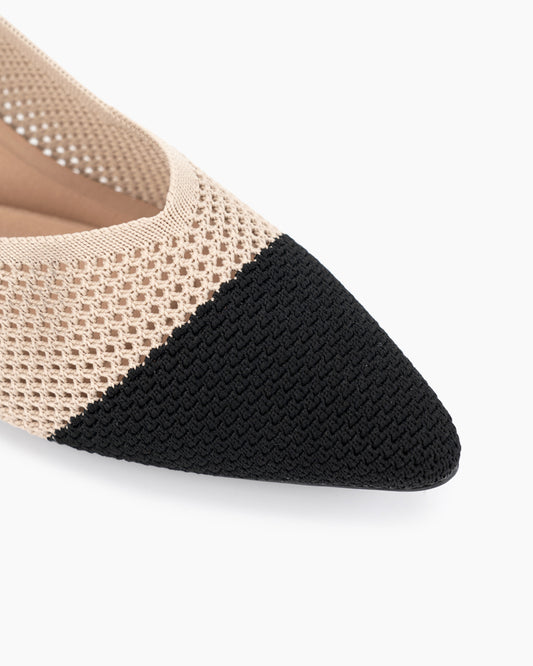 Knit Comfortable Chunky Low Block Heel Pumps