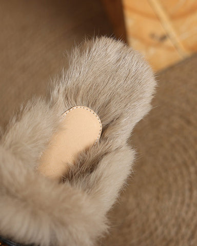 Winter Top Layer Sheepskin Mule Slippers