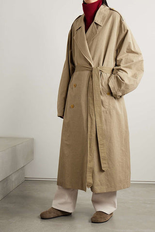 Pre Order Lapel Collar Double-breasted Trench Coat