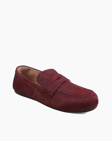 Calf Hair Premium Leather Penny Loafers