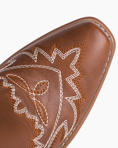 Denim Embroidered Pattern Western Boots