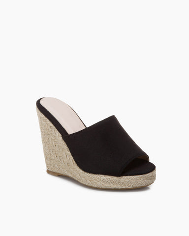 Open Toe Platform Espadrilles Slip On Wedge Sandals