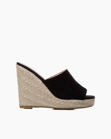 Open Toe Platform Espadrilles Slip On Wedge Sandals