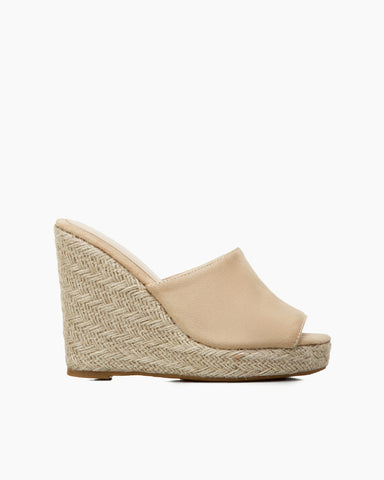 Open Toe Platform Espadrilles Slip On Wedge Sandals