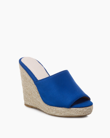 Open Toe Platform Espadrilles Slip On Wedge Sandals