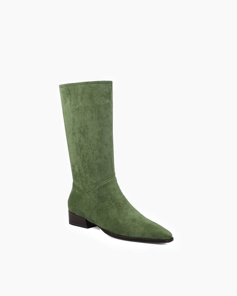 Sophisticated Suede Mid-Calf Fall Weather Winter Boots