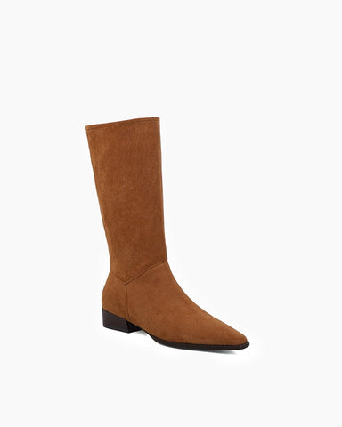 Sophisticated Suede Mid-Calf Fall Weather Winter Boots