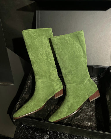 Sophisticated Suede Mid-Calf Fall Weather Winter Boots