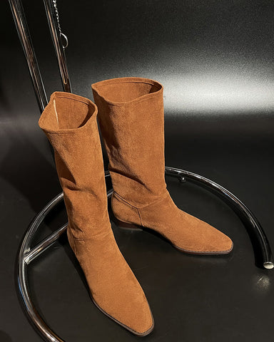 Sophisticated Suede Mid-Calf Fall Weather Winter Boots