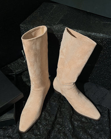 Sophisticated Suede Mid-Calf Fall Weather Winter Boots