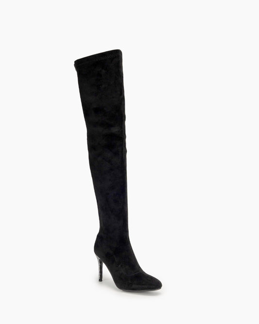 Rhinestone Stiletto Heels Over the Knee High Boots