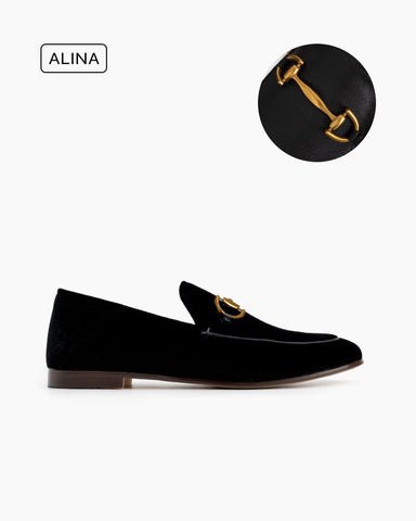 Alina Luxurious Velvet Slip-On Flat Loafers