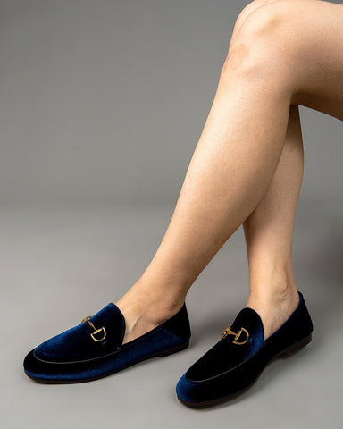 Alina Luxurious Velvet Slip-On Flat Loafers