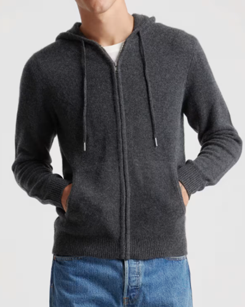 Men's-100%-Cashmere-Full-Zip-Hooded-Cardigan