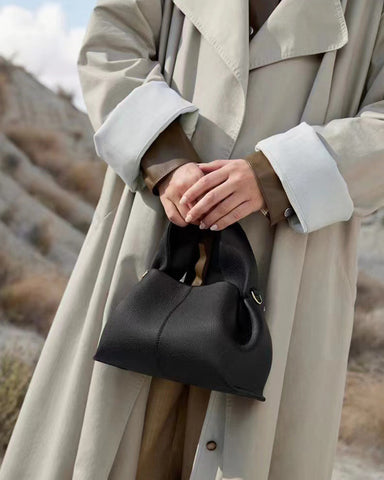 Modern Elegance Leather Cloud Bag