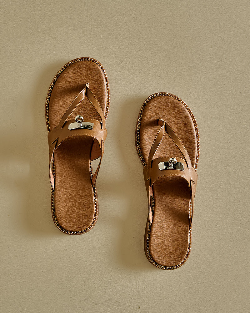 Roman-Style-Genuine-Leather-Clip-Toe-Flip-Flops