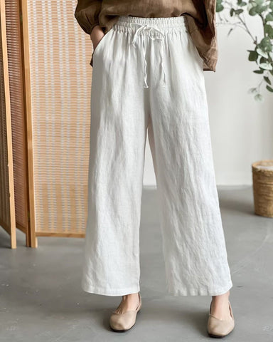 100% Linen Wide Wide Leg Pants