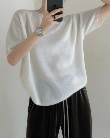 100% Lightweight Cashmere Link-Stitch Dolman Sweater