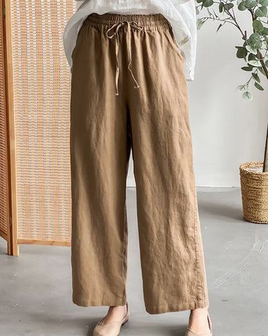 100% Linen Wide Wide Leg Pants