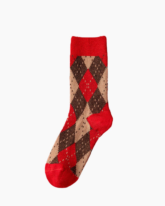 Red Winter Cashmere Socks