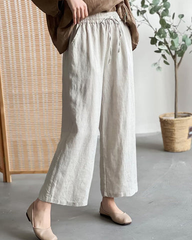 100% Linen Wide Wide Leg Pants