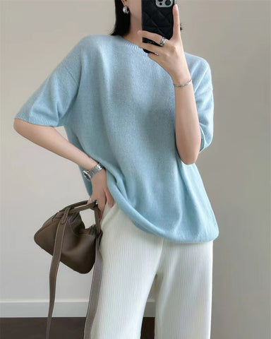 100% Lightweight Cashmere Link-Stitch Dolman Sweater