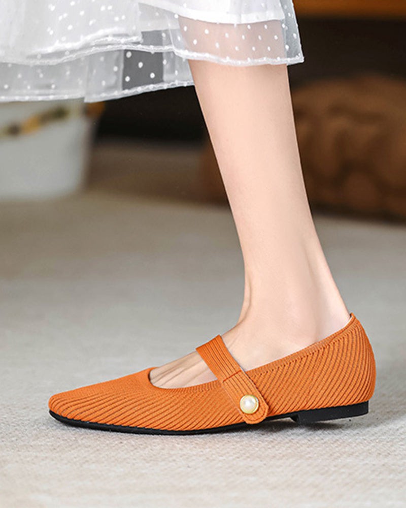 Mary-Jane-Flats-Orange-ballet-flats